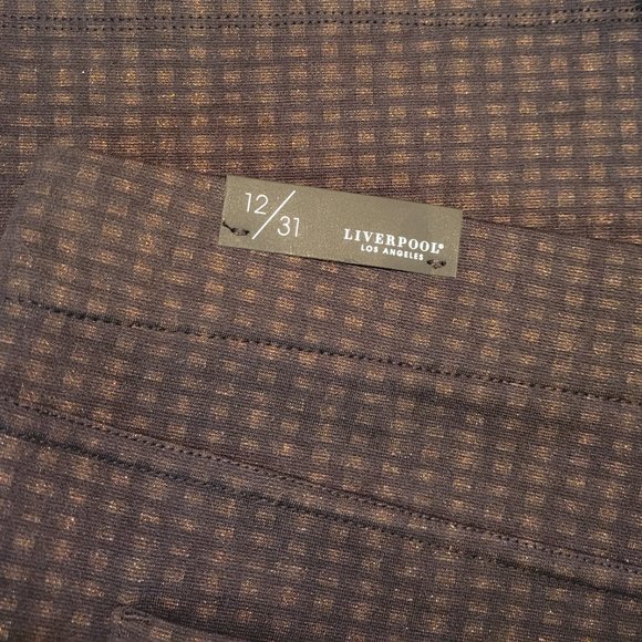 Liverpool Ezra Black and Brown Grid Pattern Knit Pencil Skirt Size 12/31 (L) NWT - Picture 10 of 10